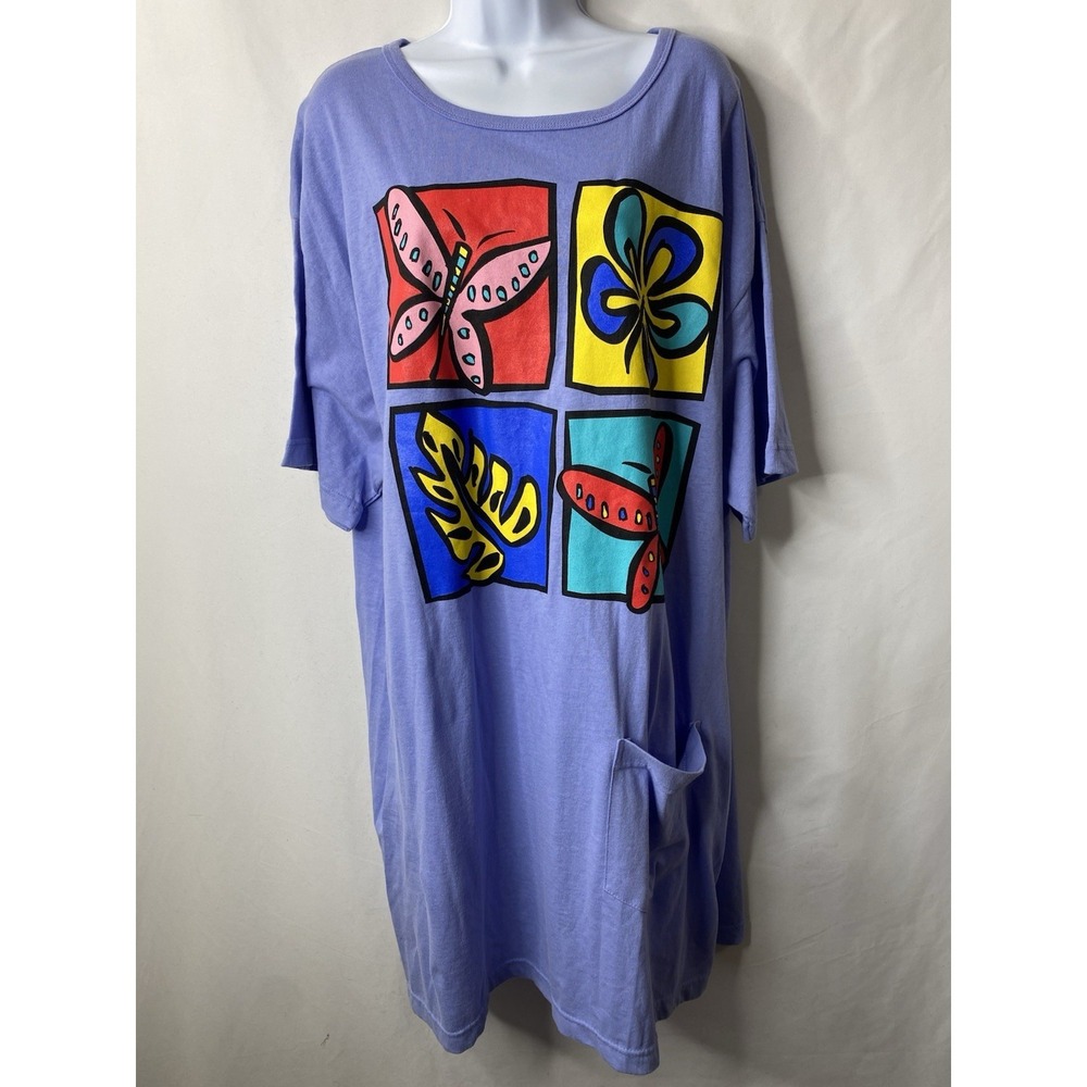 Beach Bound Womens Bathing Suit Cover Size 1X Beach Coastal Vacation Summer Y2K